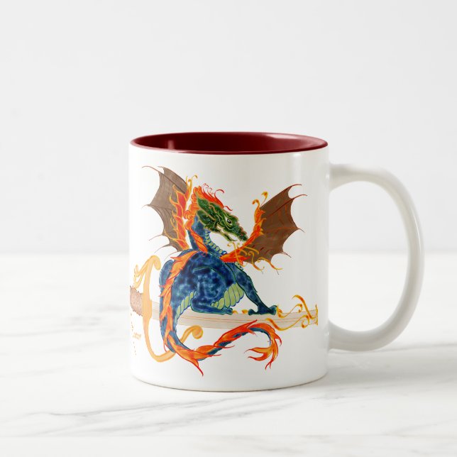 dragon and sword Two-Tone coffee mug (Right)