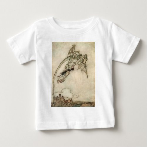 Dragon and the Princess Classic Antique Baby T_Shirt