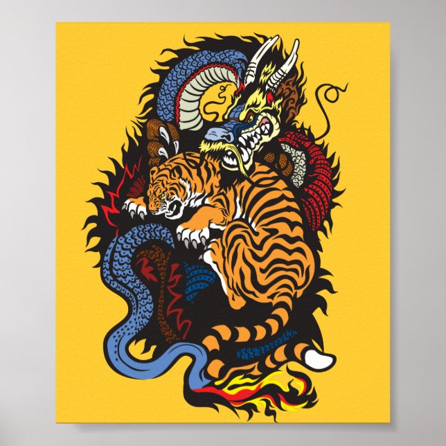 dragon and tiger fight poster (Front)