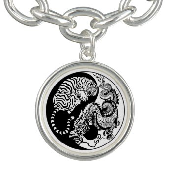 Dragon And Tiger Yin Yang Symbol Bracelet by insimalife at Zazzle
