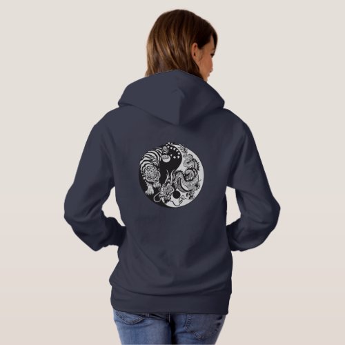 dragon and tiger yin yang symbol hoodie