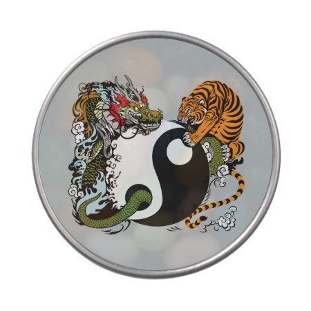 Dragon And Tiger Yin Yang Symbol Jelly Belly Candy Tin