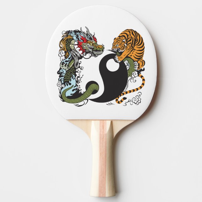 dragon and tiger yin yang symbol Ping-Pong paddle (Front)