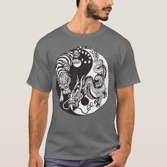 dragon and tiger yin yang symbol T-Shirt | Zazzle.com