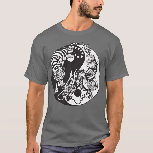 dragon and tiger yin yang symbol T-Shirt | Zazzle