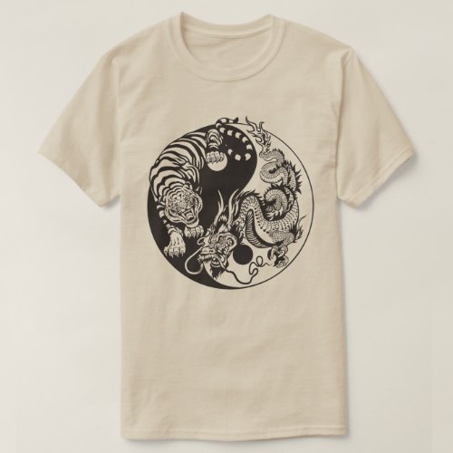 dragon and tiger yin yang symbol T_Shirt