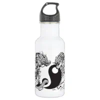 Pastel Floral Yin Yang Stainless Steel Water Bottle