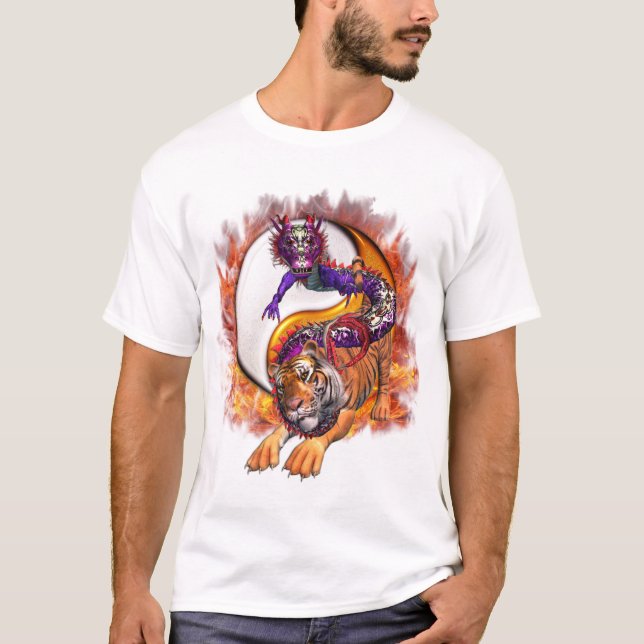 Dragon and Tiger Yin Yang T-Shirt (Front)