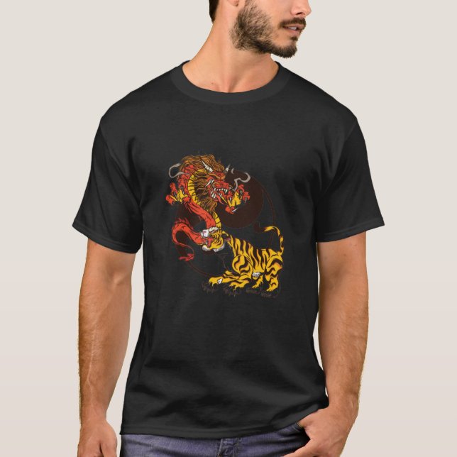 Dragon-and Tiger-Yin-Yang T-Shirt Design (Front)