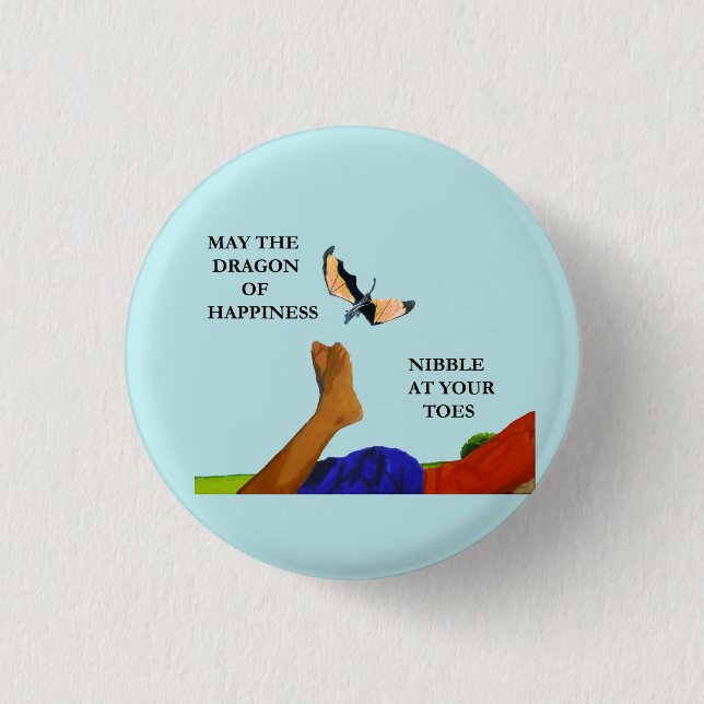 Dragon and Toes Pinback Button (Front)