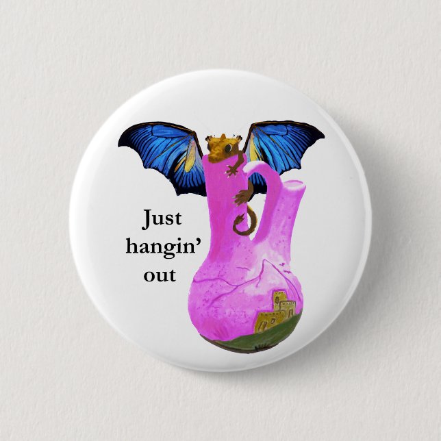 Dragon and Vase Button (Front)