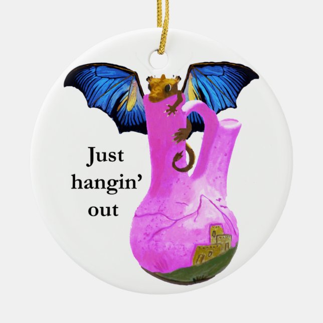dragon and vase ceramic ornament (Front)