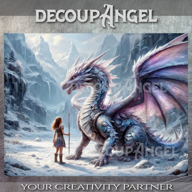Dragon and Warrior Girl -Decoupage- Tissue Paper (Creator Uploaded)