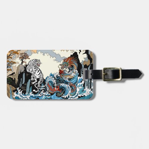 Dragon and White Tiger Illustration by Insima Luggage Tag