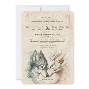 Dragon and Wolf Wedding Invitation