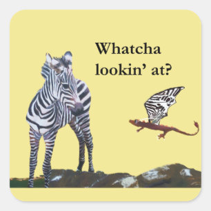 Dragon and Zebra Square Sticker