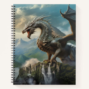 Dragon Animal Creature Fantasy Colorful Wall Art Notebook