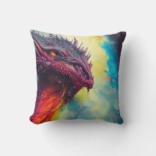 Dragon Animal Discovery Adventure Nature Planet Throw Pillow