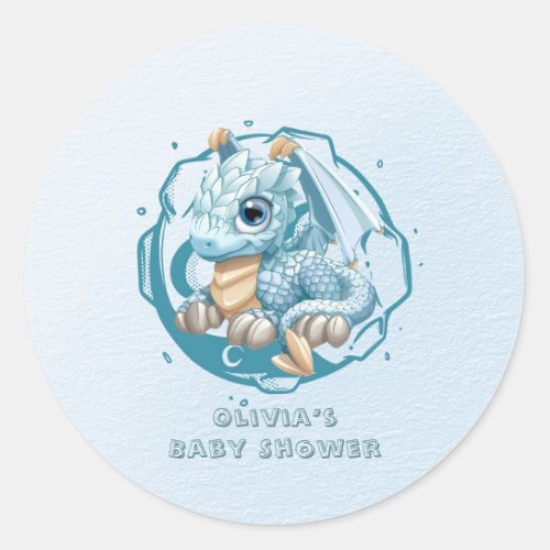 Dragon Aquamarine Astroid Boy Baby Registry Busine Classic Round Sticker