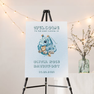 Dragon Aquamarine Astroid Boy Baby Shower Welcome Foam Board