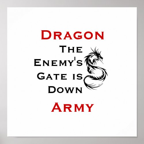 Dragon Army  Enders Mantra Poster