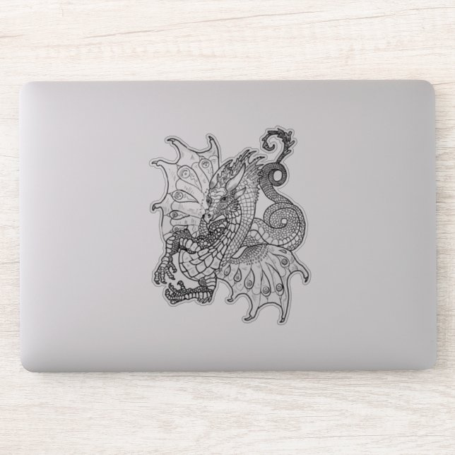 Dragon Art Nouveau Style Sticker (Computer)