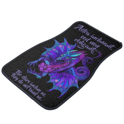 Dragon Art Nouveau Style with Latin Saying Car Floor Mat