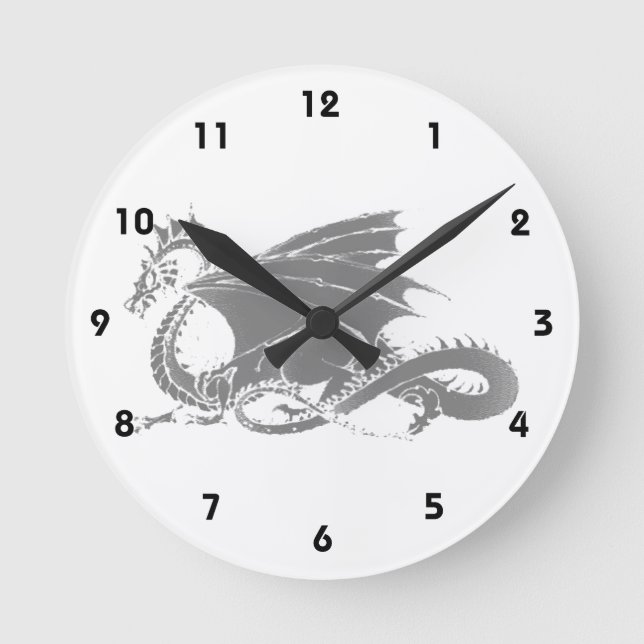 Dragon Art Round Clock (Front)