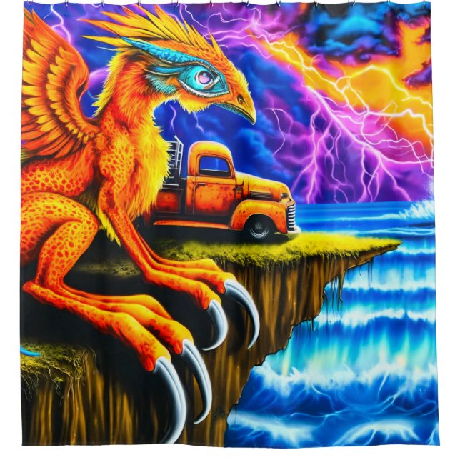 Dragon Art Shower Curtain (Front)