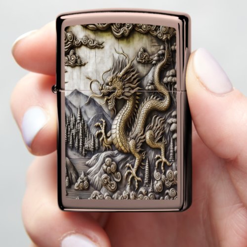 Dragon Ascending Mountain Zippo Lighter