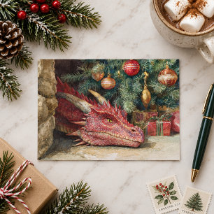Dragon at the Christmas tree Postcard