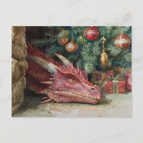 Dragon at the Christmas tree Postcard