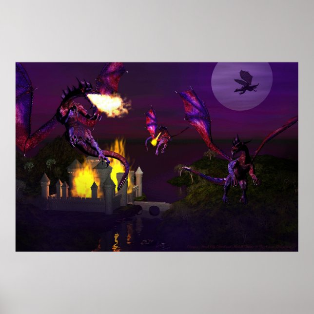 Dragon Attack By David and Michelle Wilder Poster (Front)