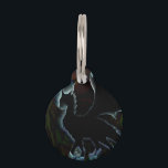 Dragon Aura Pet Tag<br><div class="desc">Extremely cool digital art of a black dragon surrounded by blue aura</div>