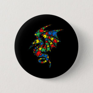 Dragon Autism Puzzle For Women Men Kids - Autism A Button