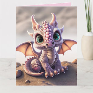DRAGON BABY BIRTHDAY PINK Greeting Card