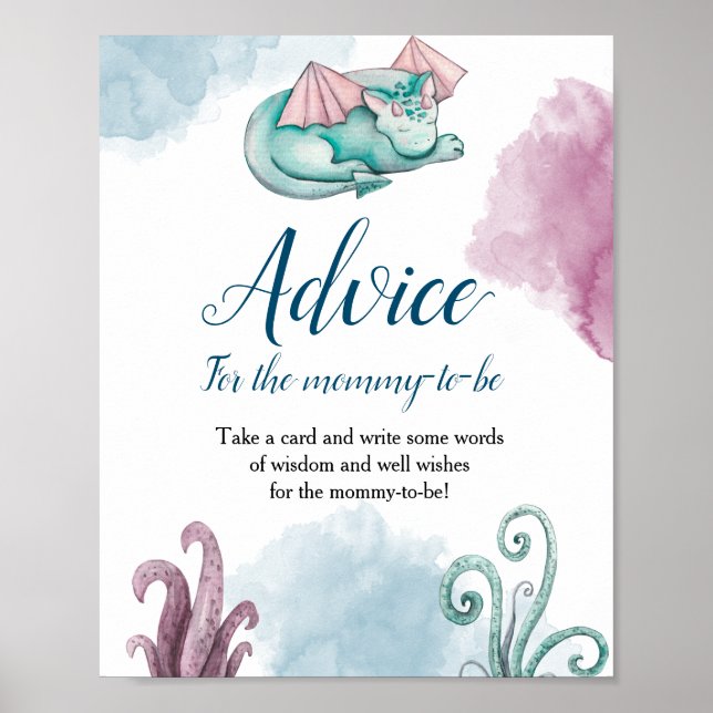 Dragon Baby Shower Advice for The-Mommy-To-Be  Poster (Front)