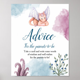 Dragon Baby Shower Advice for The-Parents-To-Be Poster