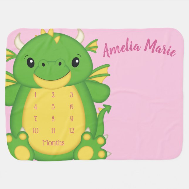 Dragon Baby Shower Blanket (Horizontal)