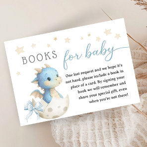 Dragon Baby Shower Boy Blue Books For Baby Enclosure Card