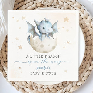 Dragon Baby Shower Boy Blue Dragon Paper Napkin