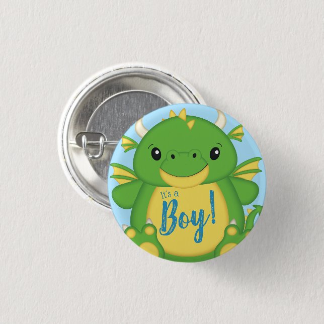 Dragon Baby Shower Button (Front & Back)