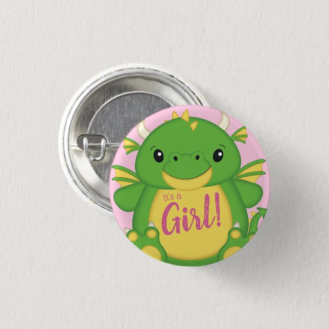Dragon Baby Shower Button (Front & Back)
