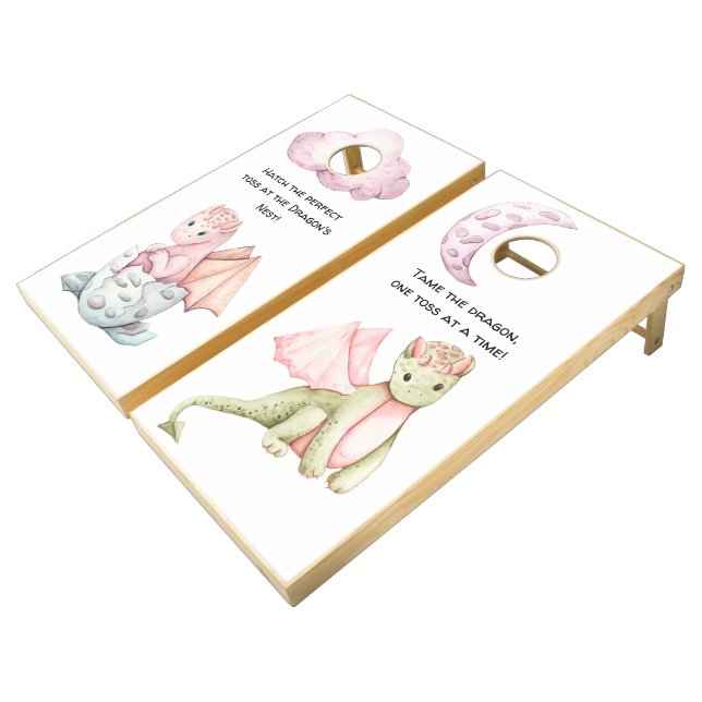 Dragon Baby Shower Cornhole Set (Angled)