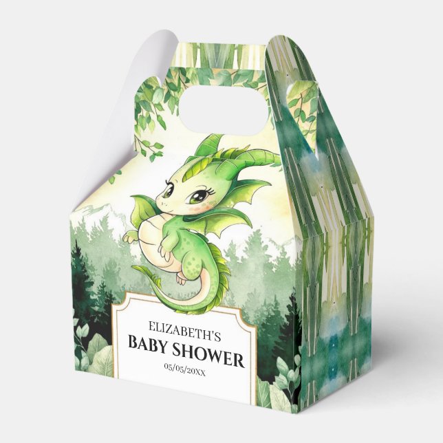 Dragon Baby Shower Favor Boxes (Front Side)