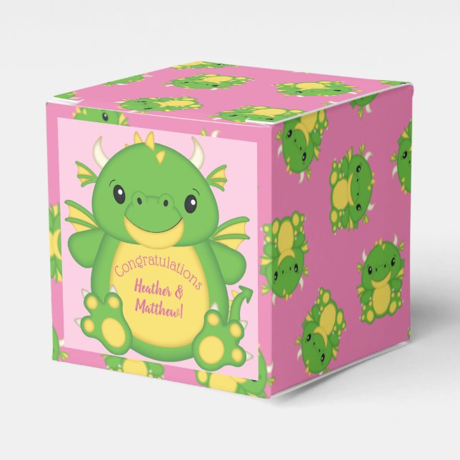 Dragon Baby Shower Favor Boxes (Front Side)