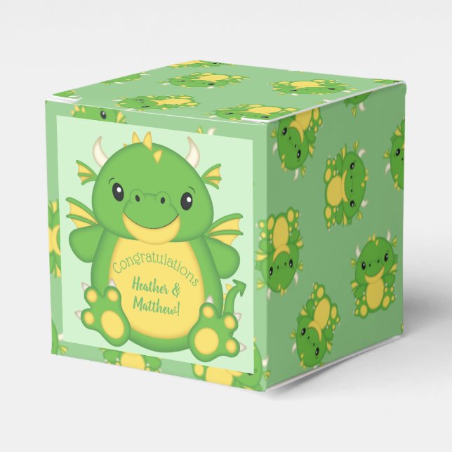 Dragon Baby Shower Favor Boxes (Front Side)