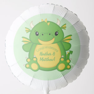 Dragon Baby Shower Green Balloon