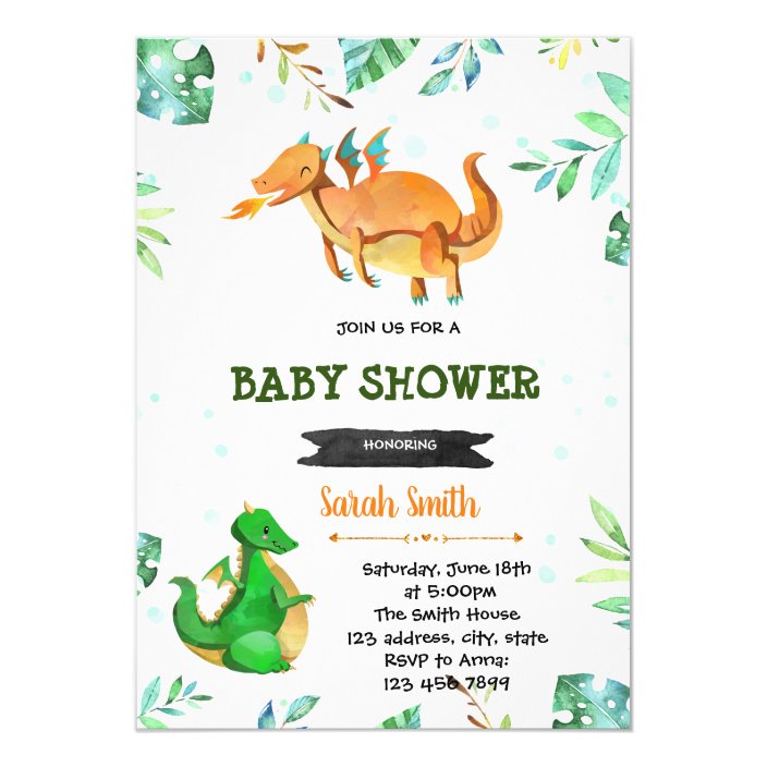 dragon baby shower invitations