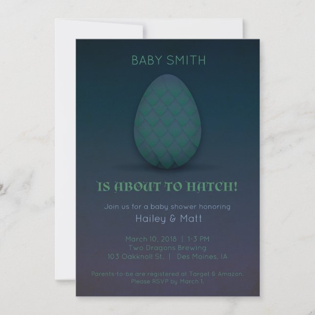 Dragon Baby Shower Invite (Front)